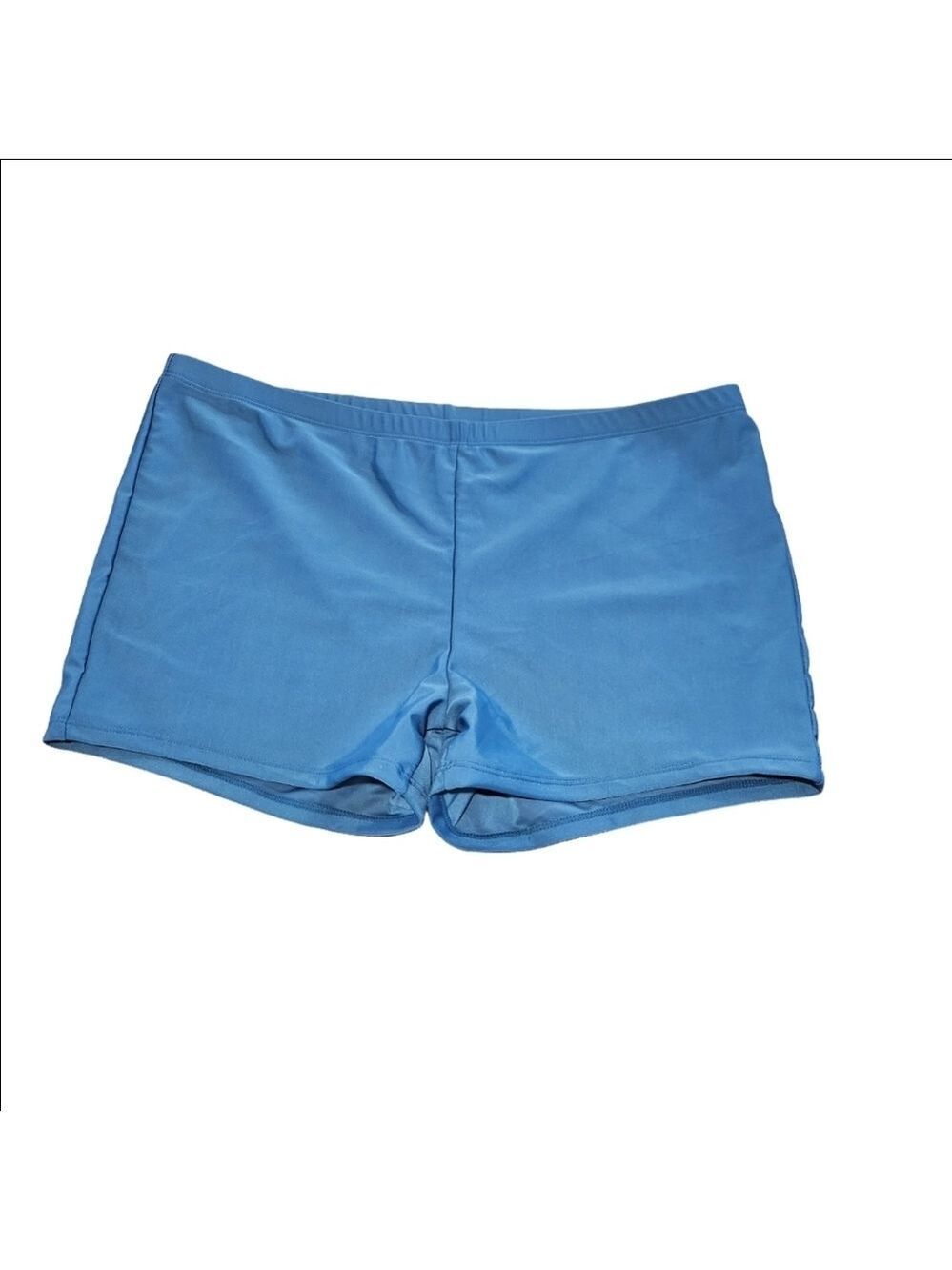 Unbranded Women's Blue Swim Shorts, Mesh Tummy Slimming Panel, 1X